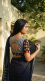 Ditya readymade mangalgiri blouse with kalamkari and mirror work