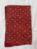 Red hand embroidered Kantha blouse fabric
