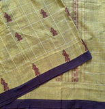 Tungavidya handwoven Siddipet gollabhama grid saree with blouse - The Maggam Collective