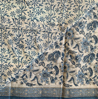 Nitara - Sanganeri block printed mul cotton saree