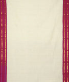 Hera is a traditional Gadwal cotton in white with pure silk borders and pure silk palla in royal pink.