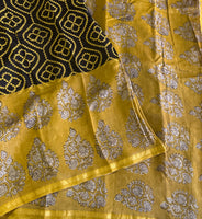 Puruhutpriya Sanganeri block printed Chanderi saree