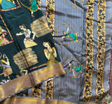 Karuna Bapu Navarasa print on Chennur silk saree