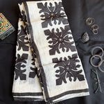 Anvitha White saree with black appliqué