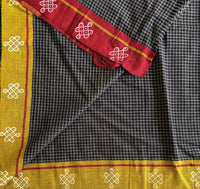 Mithra handwoven Patteda Anchu saree baby kolam print with blouse
