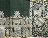 Kinnera printed Kalamkari on Kora cotton saree
