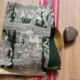 Kinnera printed Kalamkari on Kora cotton saree