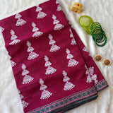 Sarada Bandarulanka Kora cotton handprinted saree