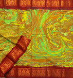 Green Day Sungudi Marbling print with blouse