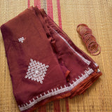 Anagha kolam embroidered tissue by Georgette - The Maggam Collective