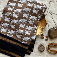 Surabhi pichwai print on Sungudi saree