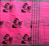 Rishika Bandarulanka Kora cotton handprinted saree - The Maggam Collective