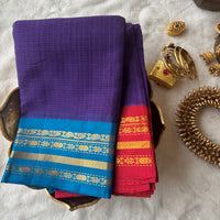 Damayanti Handwoven Gadwal cotton with silk kuttu border