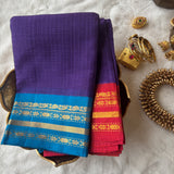 Damayanti Handwoven Gadwal cotton with silk kuttu border
