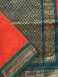 Visalakshi rust and green cotton Gadwal