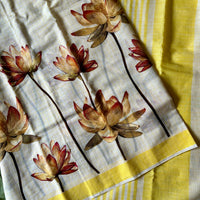 Thaamara handwoven mangalgiri saree with lotuses