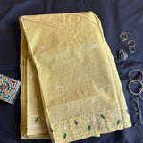 Shoumya cotton saree with kantha hand embroidery