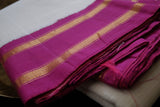 Hera - Handwoven Gadwal cotton with silk kuttu border
