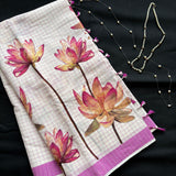 Akula handwoven mangalgiri saree with lotuses