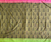 Suravandita handloom cotton Patteda Anchu with jhumka jimikki print