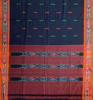 Swiftie - handwoven cotton saree, Ikat border motifs