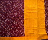 Kumkuma Bandhini print Sungudi cotton saree - The Maggam Collective