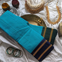 Demeter - Handwoven Gadwal cotton with silk kuttu border