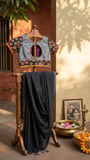 Ditya readymade mangalgiri blouse with kalamkari and mirror work