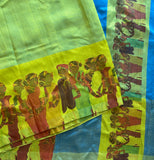 Aishani Contemporary art print on Mangalgiri silk - The Maggam Collective