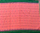 Coral Queen mercerised Puttapaka Ikat cotton saree