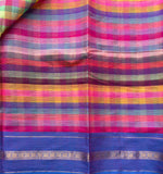 Rukmini multicolour checks Mangalgiri saree with blouse