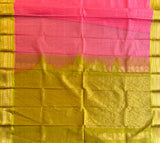 Parnica pink and yellow cotton Gadwal