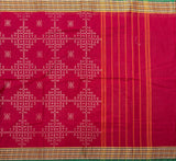 Lalitya Chettinad cotton saree with Kolam block prints