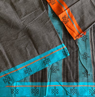 Chetana handwoven Patteda Anchu saree baby kolam print with blouse