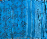 Niloufer Kolam block prints linen saree on sale due to shop dust