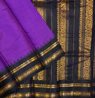 Rajeshwari Handwoven Gadwal cotton with silk kuttu border