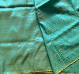 Meenakshi Chikankari work on silk Mangalgiri with scalloped border