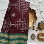 Varsha Kolam block prints Chettinad cotton saree