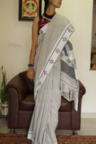 Mandakini handwoven Patteda Anchu saree baby kolam print with blouse