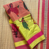 Ekakshari Bobbili 100 count saree with quirky print