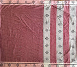 Pallu of Patteda Anchu saree with baby kolam block prints and simple woven lines
