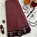 Krithi handwoven Patteda Anchu saree baby kolam print with blouse