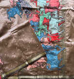 Samasthala Applique and mirror work on silk Mangalgiri