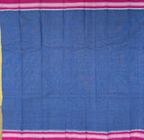 Body of the indigo handwoven naranyanpet cotton saree 