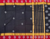 Jaamuraathiri Jaabilamma  Kolam block prints Chettinad cotton saree with blouse - The Maggam Collective