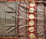 Grihatachi hand printed Maheshwari saree with blouse - The Maggam Collective