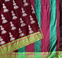 What Jhumka handloom cotton Patteda Anchu with jhumka jimikki print
