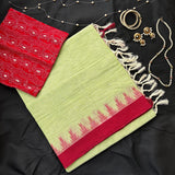 Pistalicious Ponduru handspun and handwoven cotton saree with additional blouse - The Maggam Collective