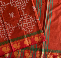 Vanitha Kolam block prints Chettinad cotton saree