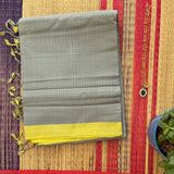 The crown handwoven missing checks Mangalgiri saree with blouse